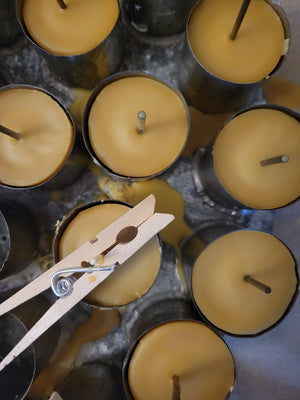 Handmade Raw Beeswax Votive Candles