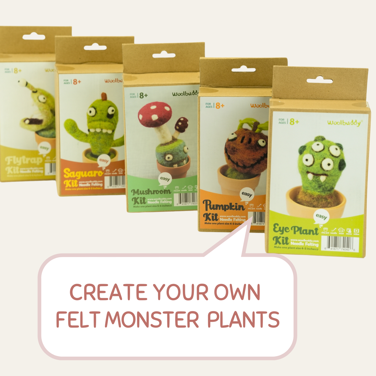 Needle Felting Monster Kit – Mushroom Monster