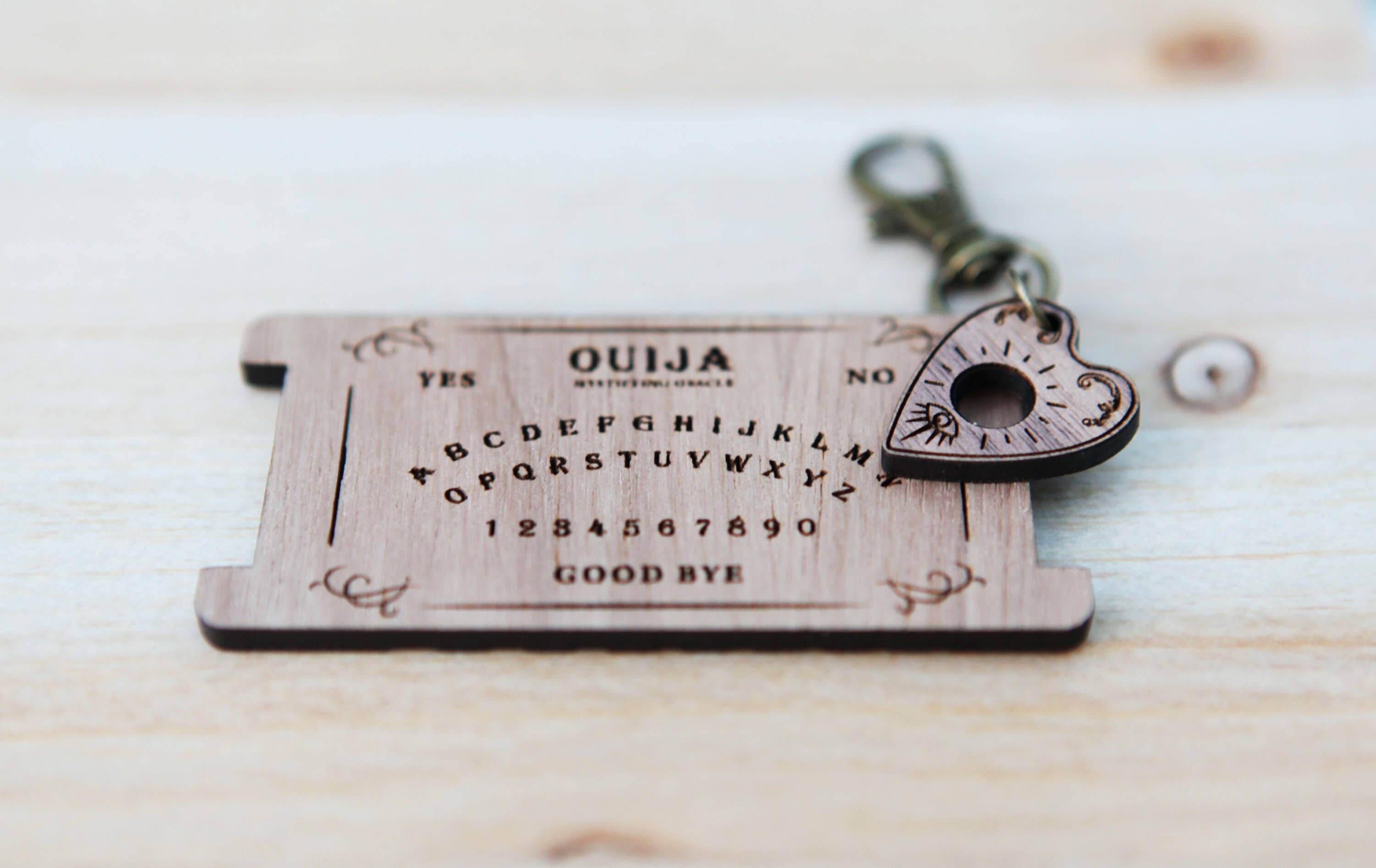 Walnut Wood Ouija Board with Planchette & WPI Ruler