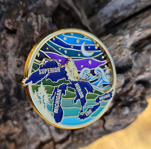 Great Lakes Spinning Enamel Pin